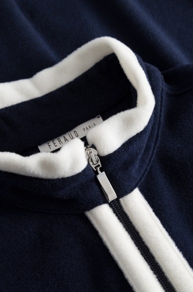Féraud - Rösch  FÉRAUD Kuscheliger Bademantel lang Hausmantel mit Reißverschluß Fleece Fb.navy-dunkelblau