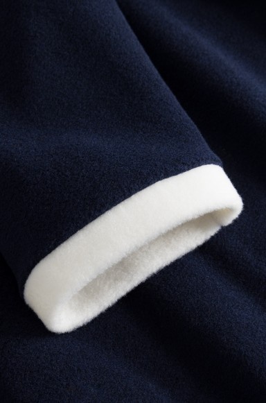 Féraud - Rösch  FÉRAUD Kuscheliger Bademantel lang Hausmantel mit Reißverschluß Fleece Fb.navy-dunkelblau