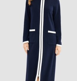 Féraud - Rösch FÉRAUD Kuscheliger Bademantel lang Hausmantel mit Reißverschluß Fleece Fb.navy-dunkelblau