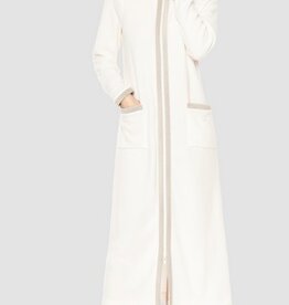 Féraud - Rösch Angebot -FÉRAUD Kuscheliger Bademantel lang Hausmantel mit Reißverschluß Fleece Fb.ivoire