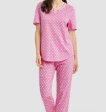 Féraud - Rösch    Rösch Damen Pyjama kurz 7/8 Tupfen Jersey fuchsia 100% Baumwolle