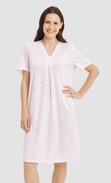 Féraud - Rösch FÉRAUD Nachthemd feiner Single Jersey 100% Baumwolle - Logo print pink