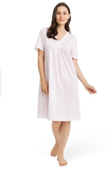 Féraud - Rösch FÉRAUD Nachthemd feiner Single Jersey 100% Baumwolle - Logo print pink