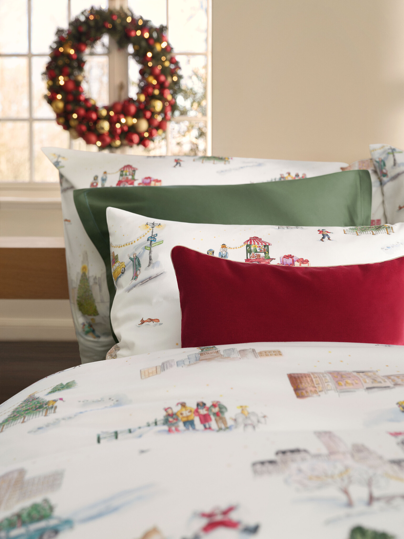 Schlossberg  Schlossberg  Santa in NY Weihnachtsbettwäsche Winterbettwäsche feiner schweizer Satin