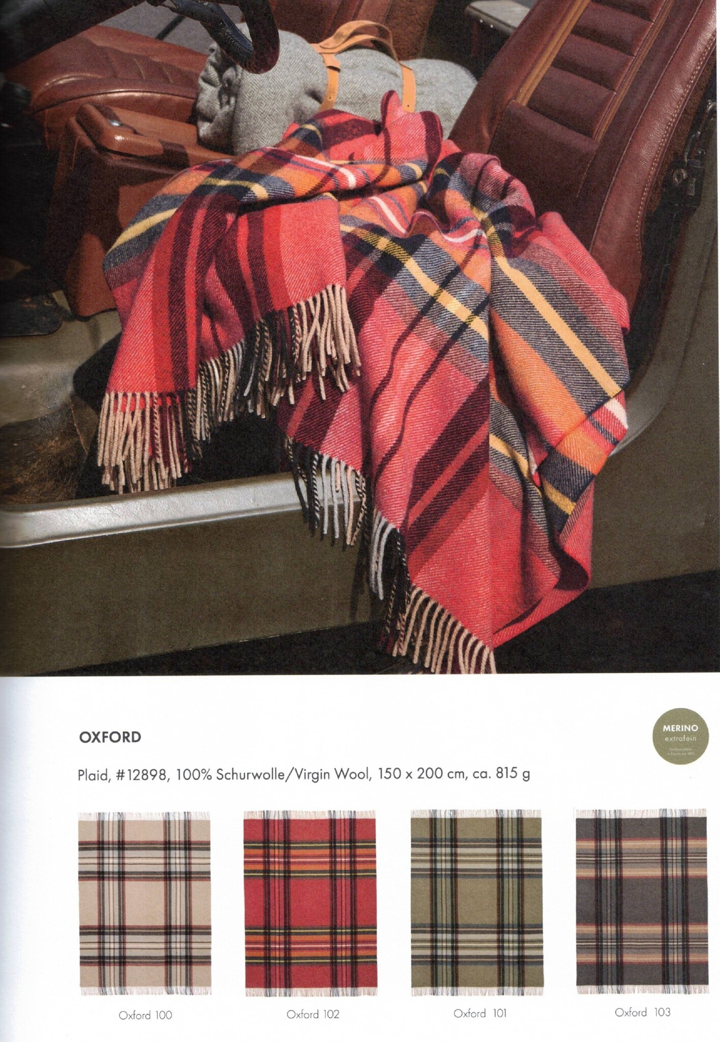 Eagle Produkts OXFORD Plaid Karomuster-100% Virgin Wool- 4 Farben