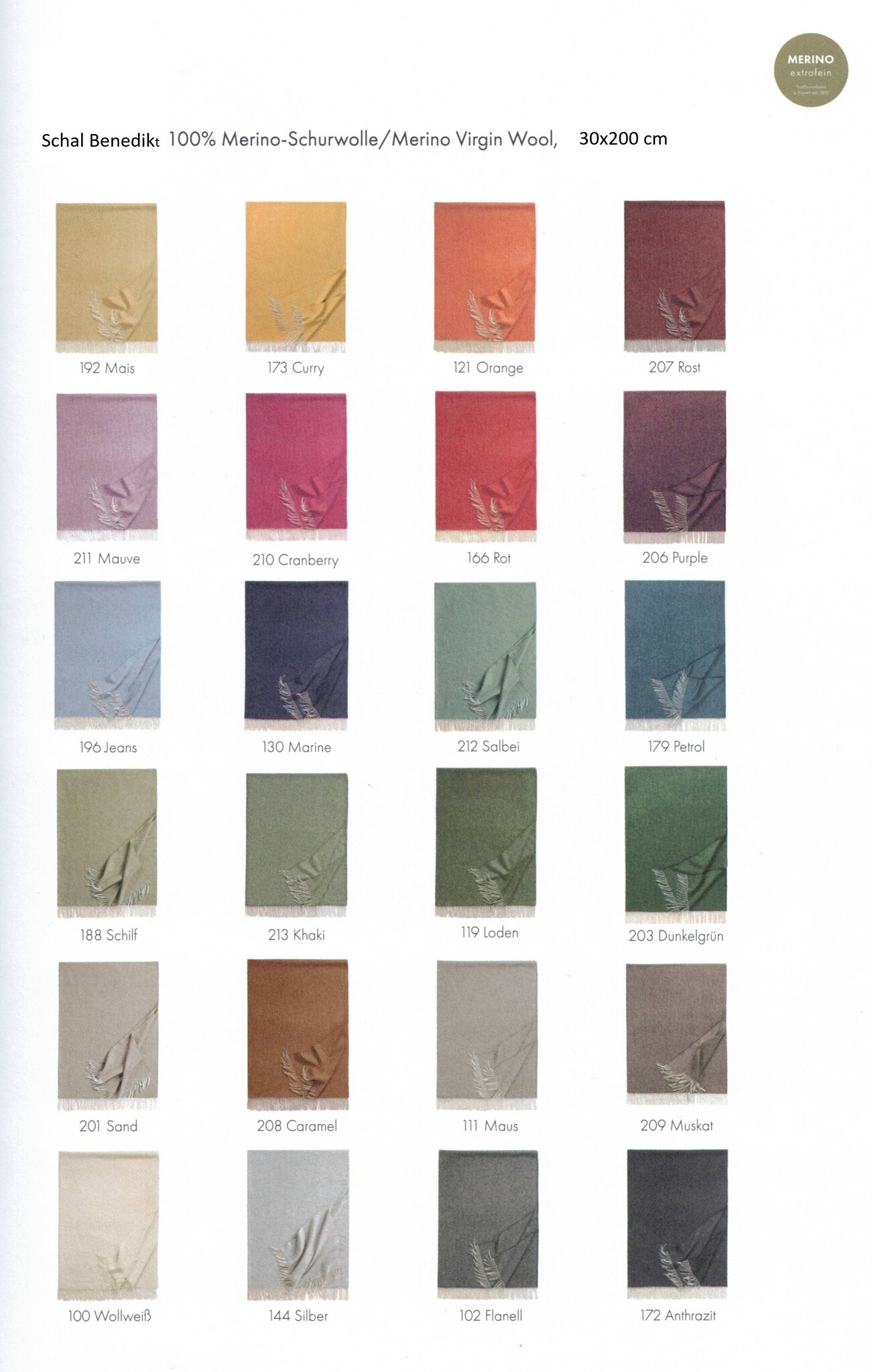 Eagle Produkts  Modischer Schal- Lammwolle mit hellen Fransen- 24 Wunschfarben