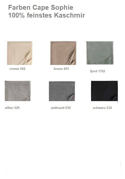 Eagle Produkts Exclusives  Cape Sophie Cashmere mit Fransen 31152-F- 6 Farben