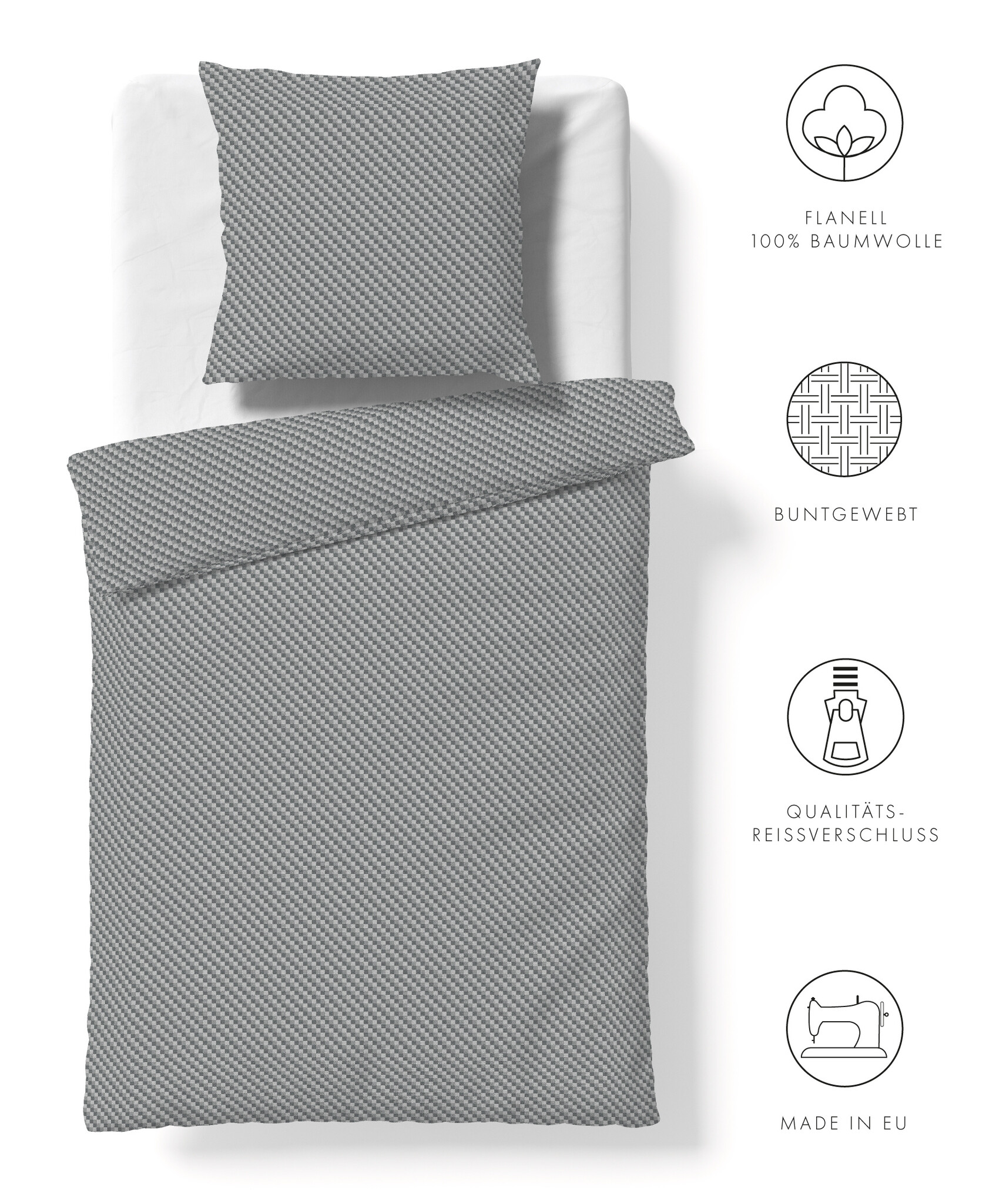 fleuresse – Hochwertige Bettwäsche Fleuresse LECH - Flanell Bettwäsche 604576 2 farben