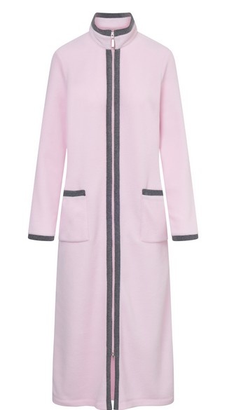 Féraud - Rösch Angebot-Reduziert ! Größe 42 FÉRAUD Kuscheliger Bademantel lang Hausmantel mit Reißverschluß Fleece Fb.pale-rose