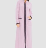 Féraud - Rösch Angebot-Reduziert ! Größe 46 FÉRAUD Kuscheliger Bademantel lang Hausmantel mit Reißverschluß Fleece Fb.pale-rose