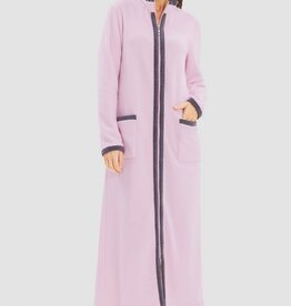 Féraud - Rösch Angebot-Reduziert ! Größe 46 FÉRAUD Kuscheliger Bademantel lang Hausmantel mit Reißverschluß Fleece Fb.pale-rose