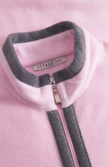 Féraud - Rösch Angebot-Reduziert ! Größe 46 FÉRAUD Kuscheliger Bademantel lang Hausmantel mit Reißverschluß Fleece Fb.pale-rose