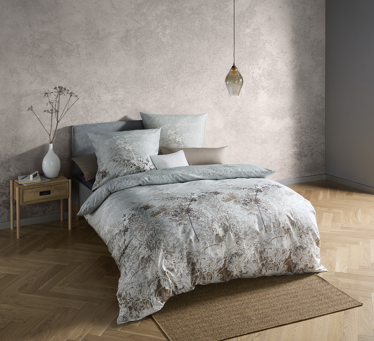 fleuresse – Hochwertige Bettwäsche Fleuresse BED ARTS - Mako-Satin - 114567-07 Grau braun