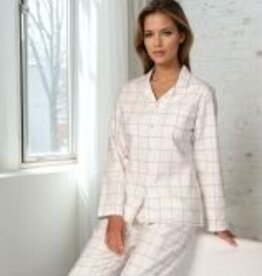 Novila Damen Schlafanzug Flanell Helena 8645 fein karriert  Gr.36-46