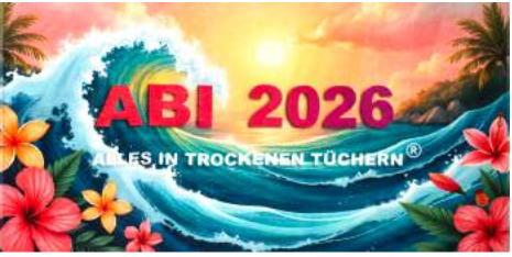 Egeria ABI 2026 Strandtuch Badetuch Liegetuch Abituch bedruckt ABI Abschlussgeschenk