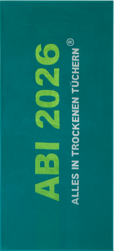 Egeria ABI 2026 Strandtuch Badetuch Liegetuch Abituch bedruckt ABI Abschlussgeschenk
