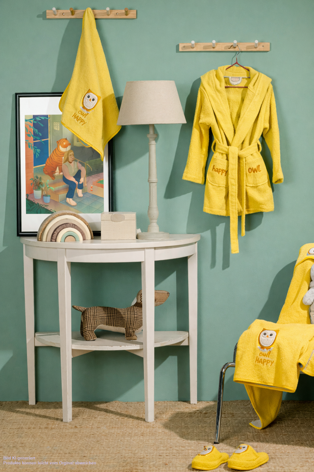 Egeria Egeria Kinder Owl / Eule Kollektion aus 100% Bio-Baumwolle  Gelb und Blau