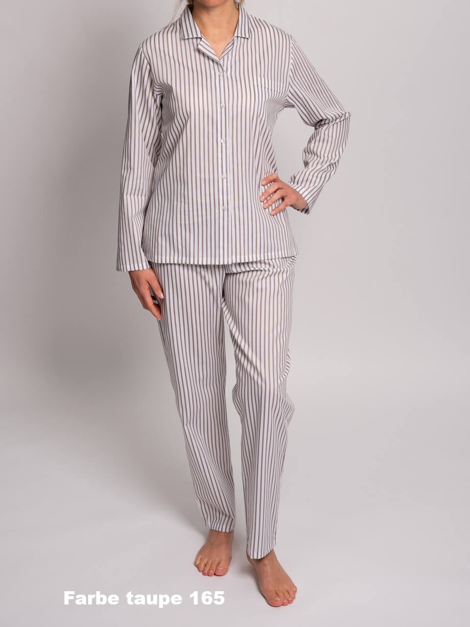 Novila  Novila Damen-Pyjama Helena 8046 aus feiner Popeline 100 % Baumwolle