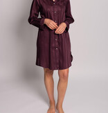 Novila  Novila Cindy 8367 Nachthemd 95 cm Voile Streifen aubergine 27 – Elegantes Damen-Nachthemd