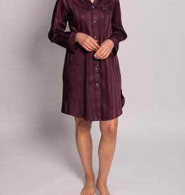 Novila Novila Cindy 8367 Nachthemd 95 cm Voile Streifen aubergine 27 – Elegantes Damen-Nachthemd