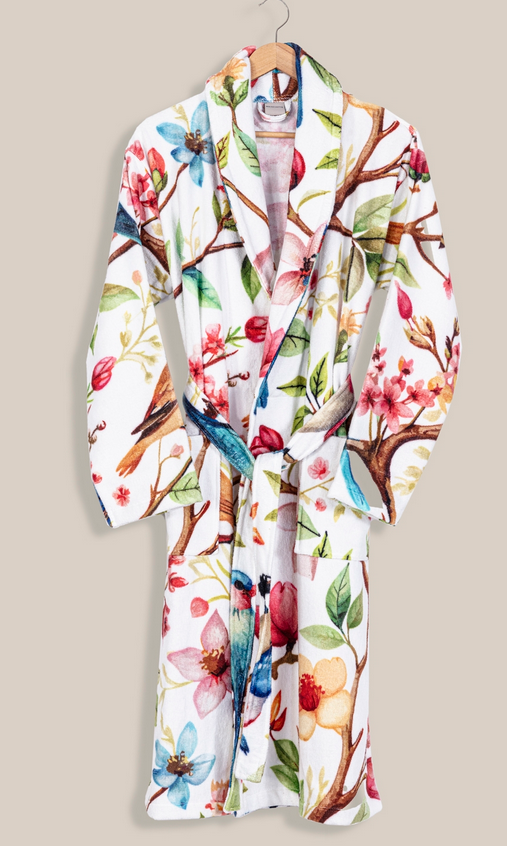 Egeria Egeria Birdy Bademantel mit Schalkragen aus Velours