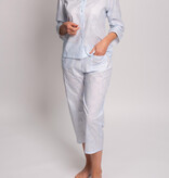 Novila Novila Damen Pyjama Hellblau – Leichter Baumwollbatist Schlafanzug