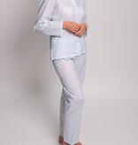 Novila  Leichter Damenpyjama Helena 8668 aus 100 % Baumwollbatist in zartem Hellblau