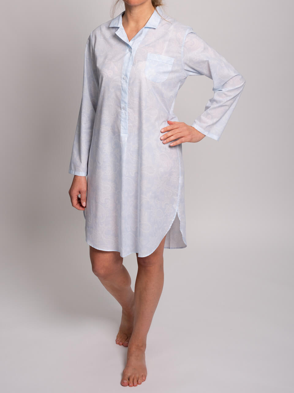 Novila    Novila   Miriam 8668 Damen Nachthemd – Leichter Baumwollbatist in Hellblau