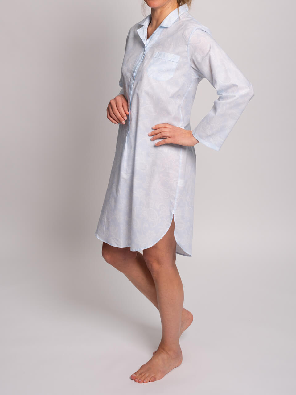 Novila    Novila   Miriam 8668 Damen Nachthemd – Leichter Baumwollbatist in Hellblau