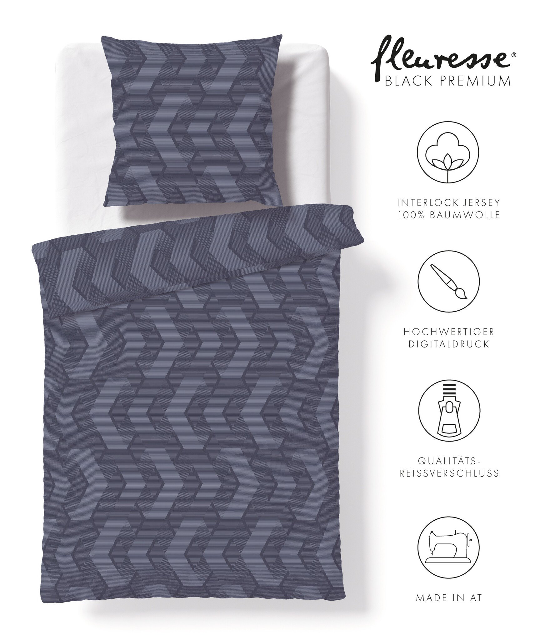 Fleuresse Bettwäsche Fleuresse Black Premium Bettwäsche 2026 – Interlock Jersey 74597