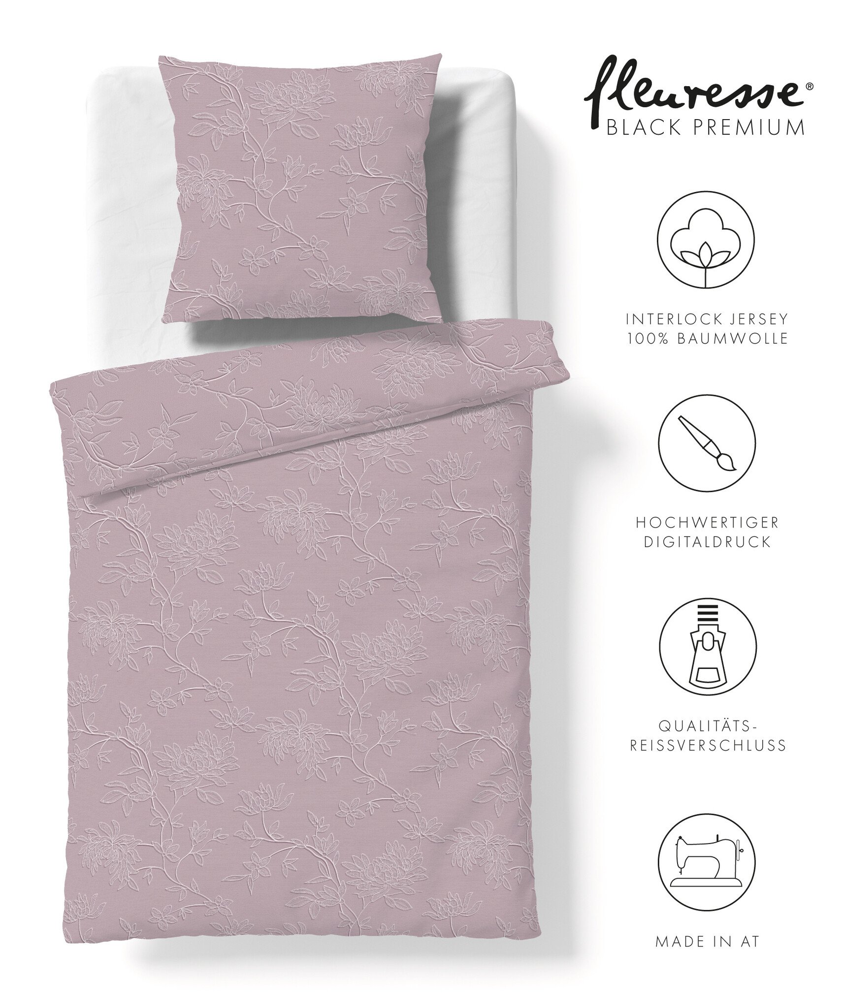 Fleuresse Bettwäsche Fleuresse Black Premium Bettwäsche 2026 – Interlock Jersey 74598