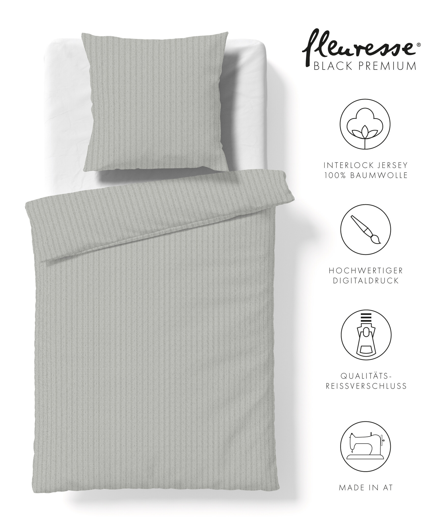 fleuresse – Hochwertige Bettwäsche Fleuresse Black Premium Bettwäsche 2026 – Interlock Jersey 74599