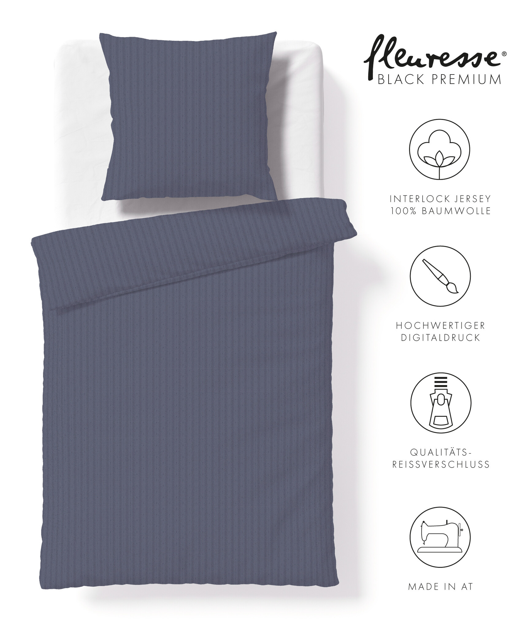 Fleuresse Bettwäsche Fleuresse Black Premium Bettwäsche 2026 – Interlock Jersey 74599