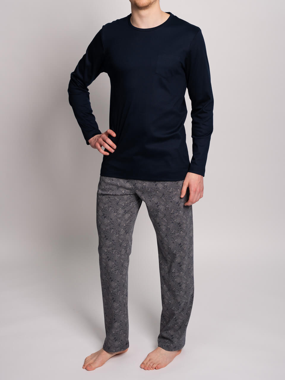 Novila   Novila Herren Pyjama 8103 – stilvolle Premium Nachtwäsche