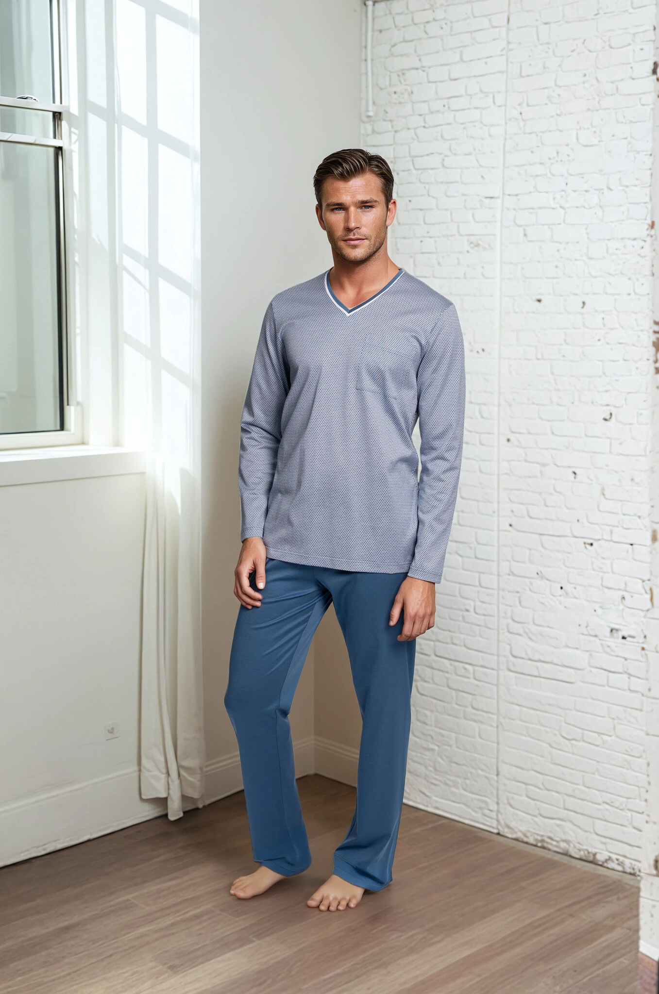 Novila   Herren Schlafanzug  Gr.48-56 Novila SIR 8104/61.110.Jersey