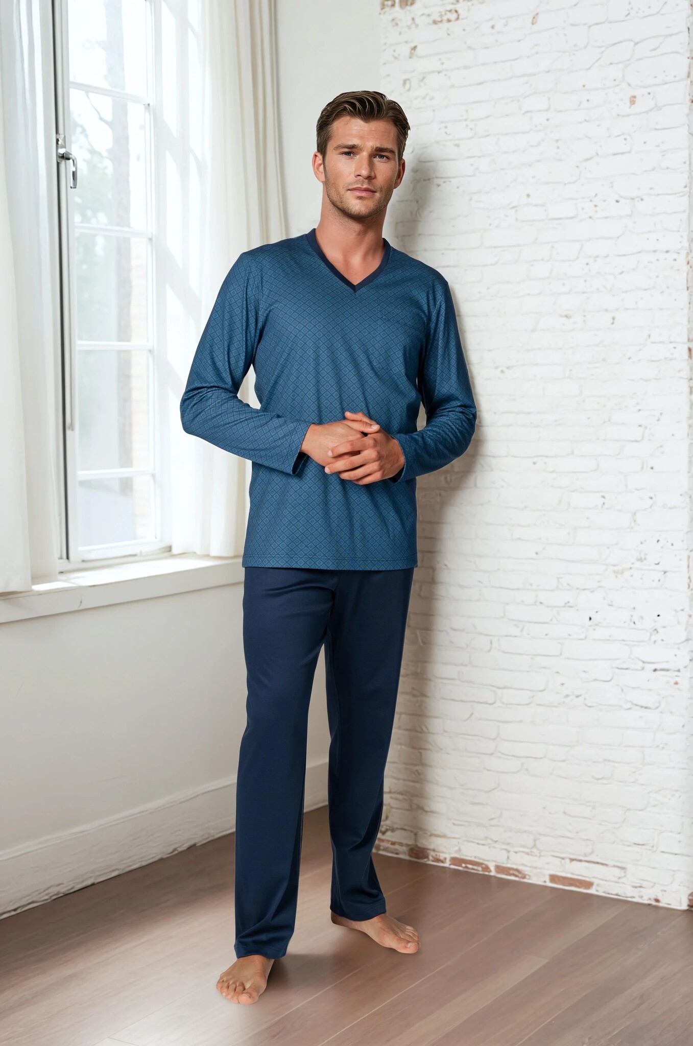 Novila   Herren Schlafanzug  Gr.48-56 Novila SIR 8106/61.105.Jersey