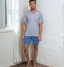 Novila Herren Pyjama kurz 1/2 Novila SIR 8594 – Sommerlicher Komfort in stilvollem Design