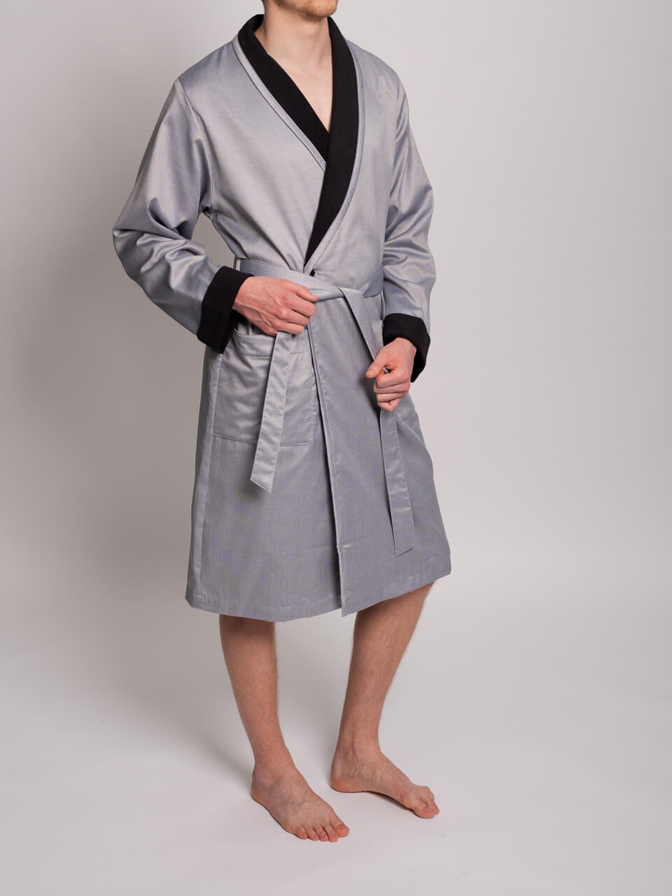 Novila  Herren Hausmantel Novila George 8044 – Jacquard Luxus aus 100% Baumwolle