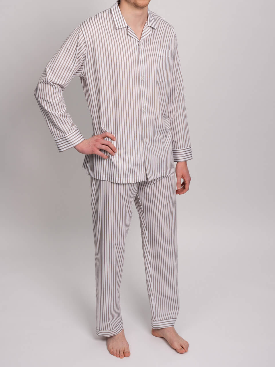 Novila Herren Schlafanzug Pyjama Ralph 8046 taupe