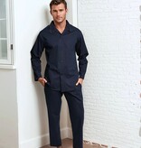 Novila  Herren Pyjama lang Novila 8144 – Edler Satin aus 100% Baumwolle