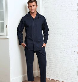 Novila Herren Pyjama lang Novila 8144 – Edler Satin aus 100% Baumwolle