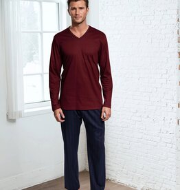 Novila Herren Schlafanzug Novila Alexander 8150 - Kombi Oberteil  Jersey , Hose Stoff Satin