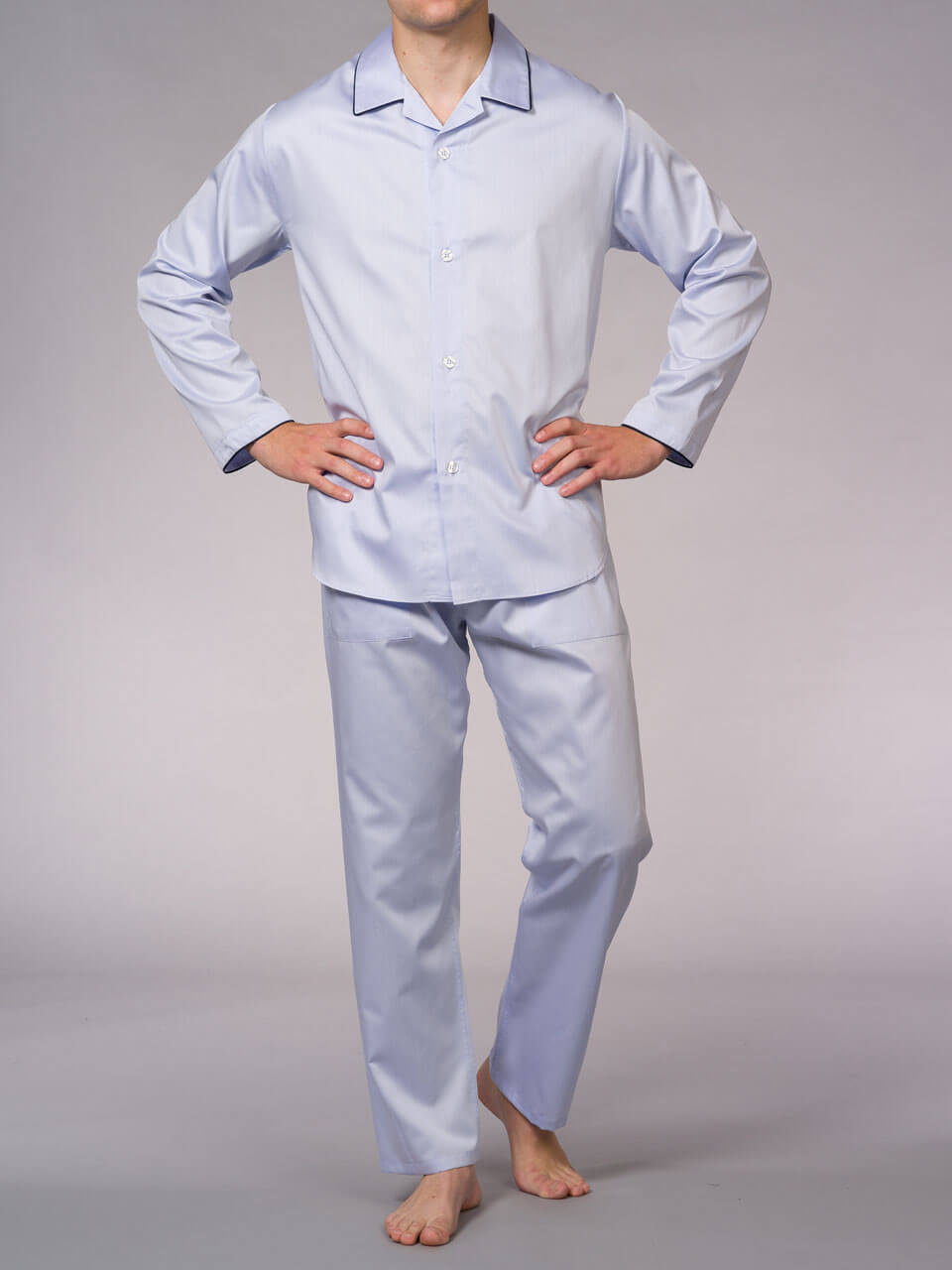 Novila  Novila Ben 9649 – Herren Satin Pyjama lang aus 100% Baumwolle - 4 Farben lieferbar