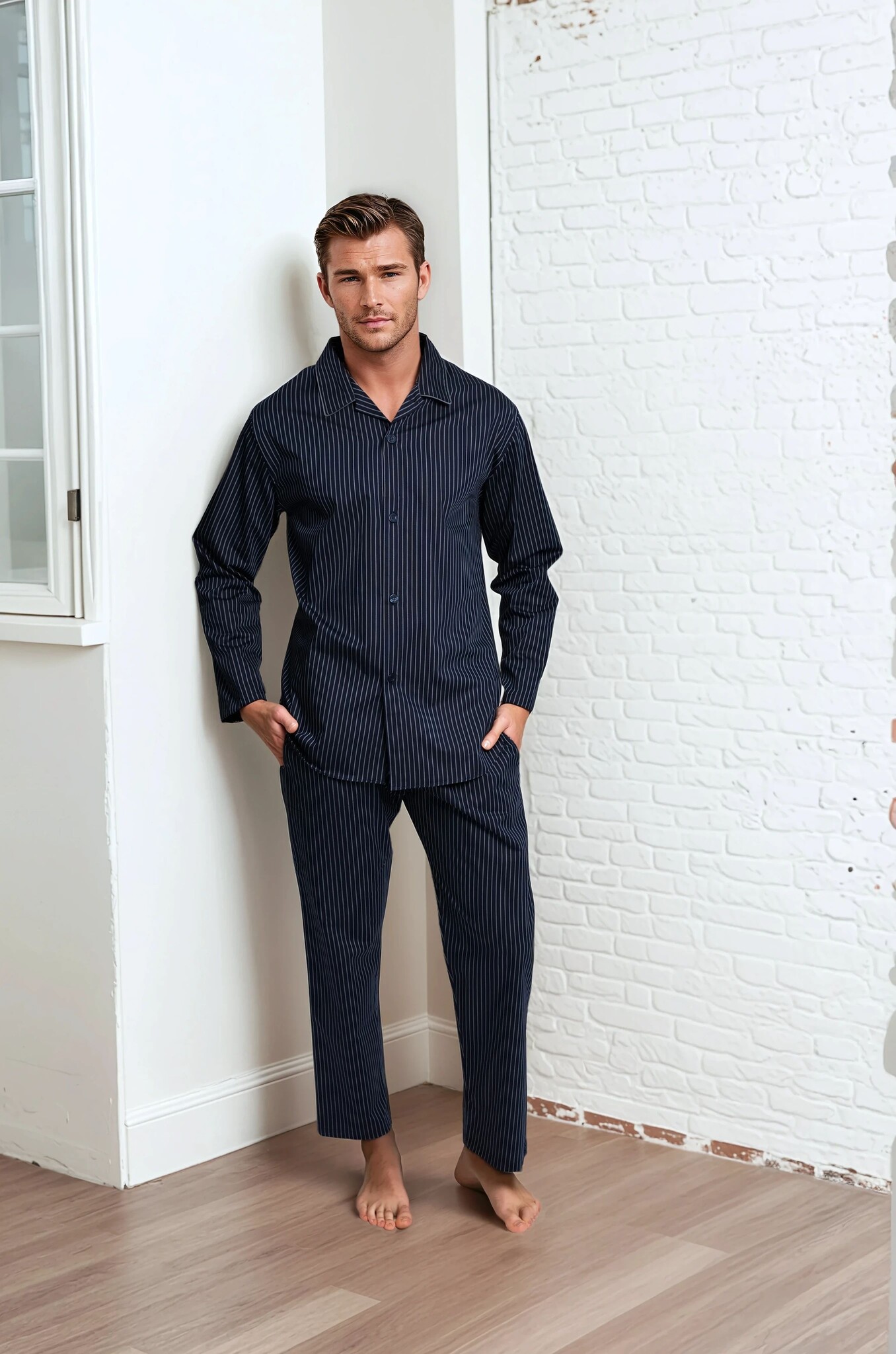 Novila   Herren Pyjama lang Novila 8144