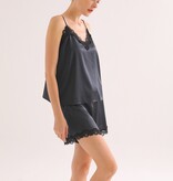 Sichou Seidenmanufaktur  Sichou Pyjama Spitze reine Maulbeerseide - Marie schwarz