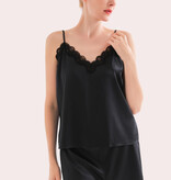 Sichou Seidenmanufaktur  Sichou Pyjama Spitze reine Maulbeerseide - Marie schwarz