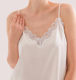 Sichou Seidenmanufaktur  Damen Pyjama Spitze reine Maulbeerseide - Marie weiß