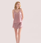 Sichou Seidenmanufaktur  Sichou Damen Pyjama Spitze reine Maulbeerseide - Marie puderrosa