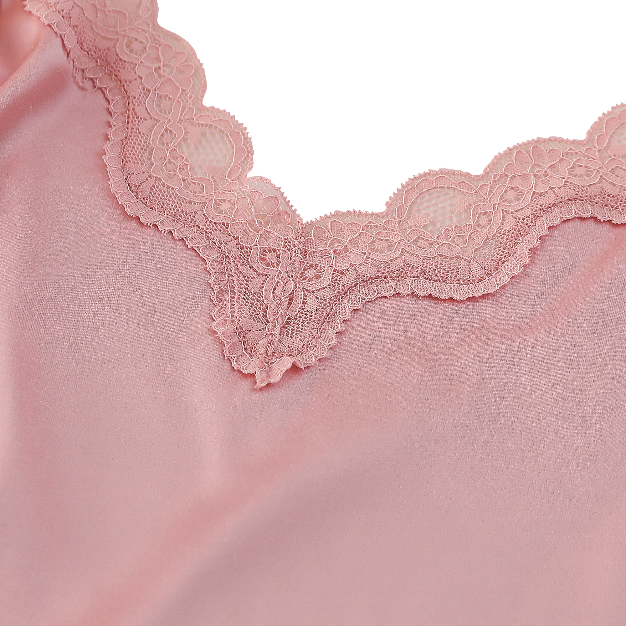 Sichou Seidenmanufaktur  Sichou Damen Pyjama Spitze reine Maulbeerseide - Marie puderrosa