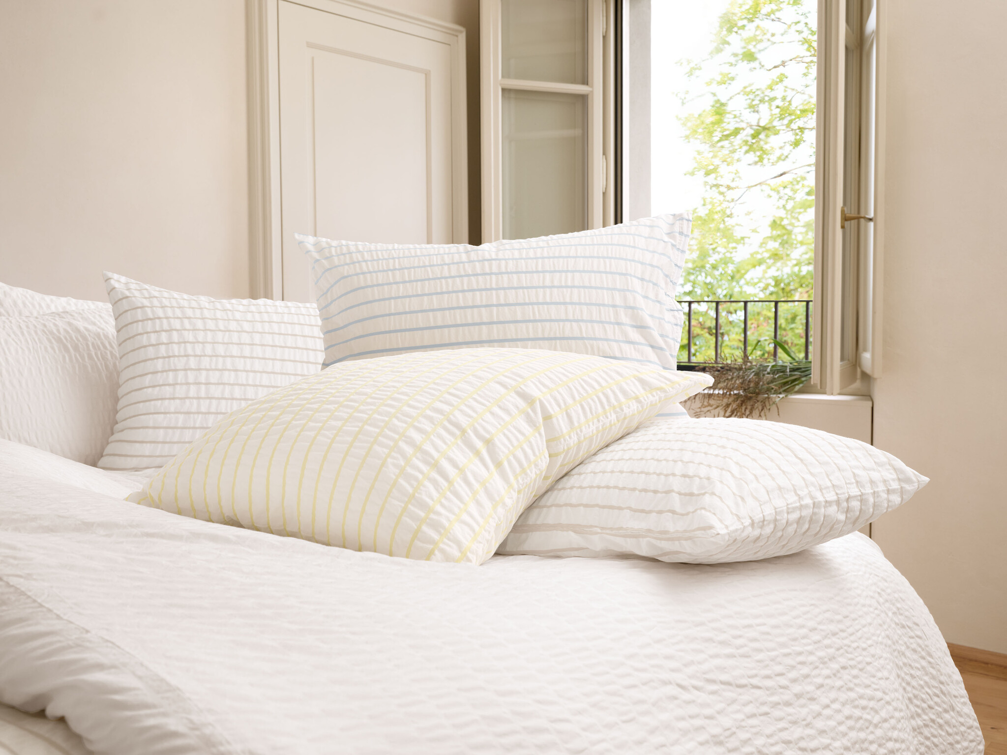 Schlossberg   Schlossberg LENNY Seersucker bügelfrei - 4 Farben lieferbar